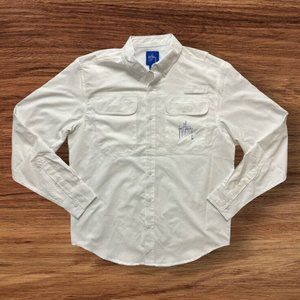 Men s Guy Harvey Performance X Large Long Sleeve White Fishing Shirt